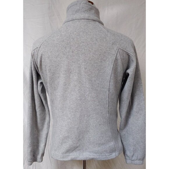 Columbia Womens Medium Grey Fleece Full Zip Hike Camping Outdoors Logo Jacket - Picture 7 of 13